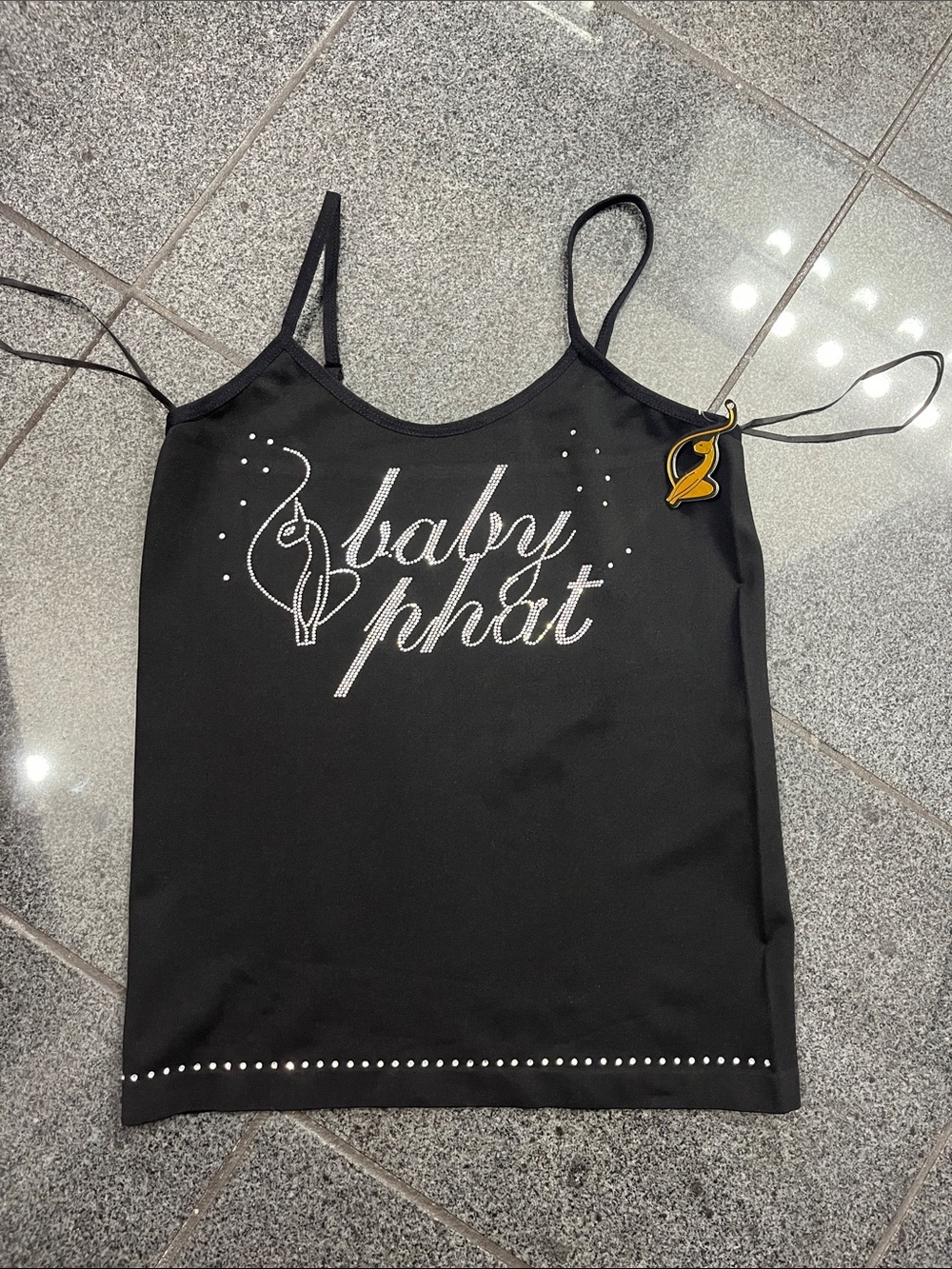 Baby Phat Black Rhinestone Logo Cami
